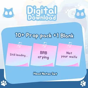 VTuber voorhoofd Sticky Note Stream-overlay: bewerkbare png (digitale download)