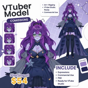 Custom VTuber Model Live2D VTuber Avatar for Twitch, YouTube & VTube Studio