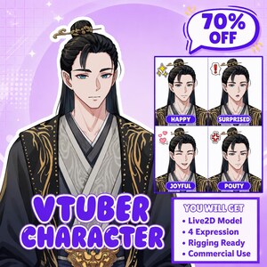 Custom VTuber Model Live2D VTuber Avatar for Twitch, YouTube & VTube Studio