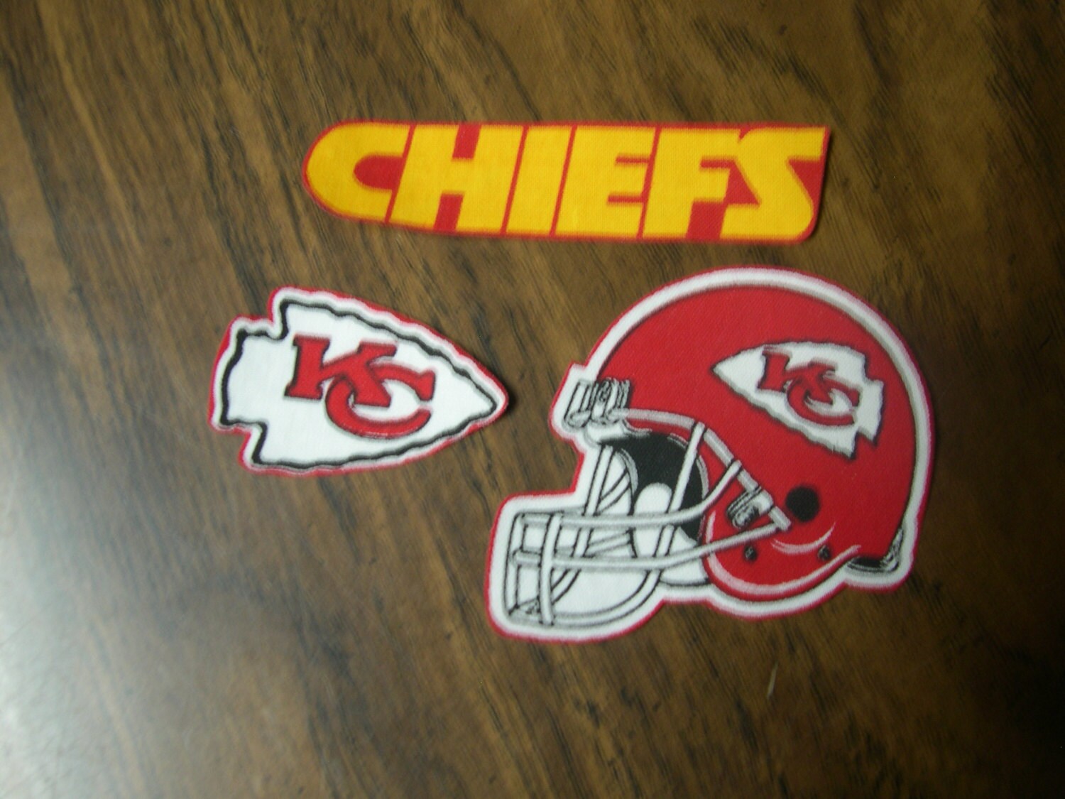 KC Chiefs Iron on Cotton Patch set of 3 3x2 | Etsy