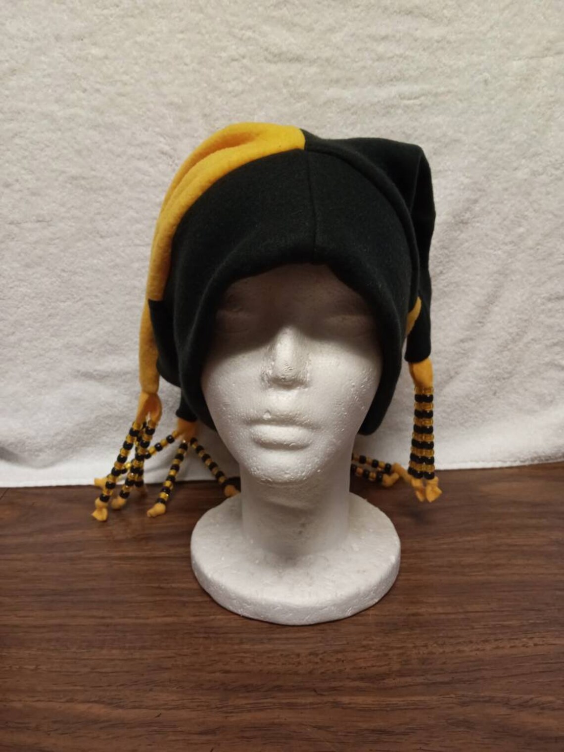 Fleece jester hat with beaded tassels. Pick your own colors Etsy