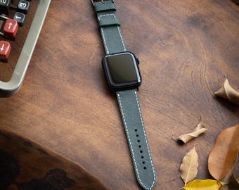 Apple Watch Band – Hunter Green Genuine Leather Strap