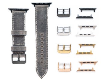 Genuine Leather Apple Watch Band Handmade Leather Strap Classic Steel Buckle