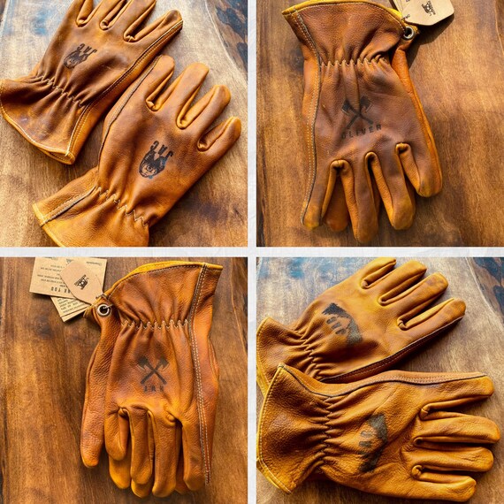Personalized Leather Work Gloves Men's Leather Work Driving Gloves