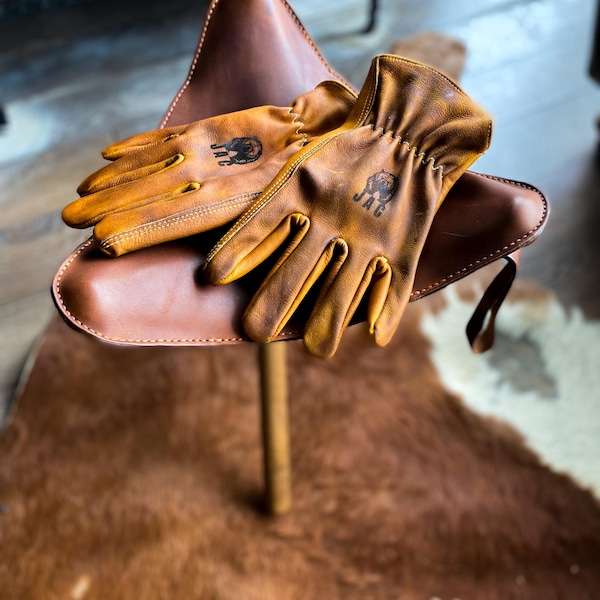 Gants de travail en cuir de vachette - Bushcraft, jardin et équitation