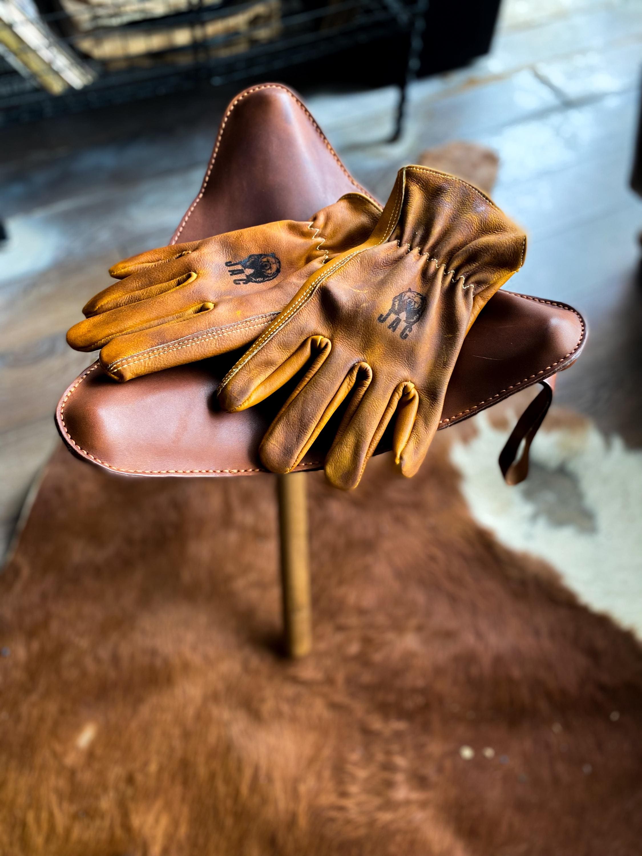 Mens Tan Leather Gloves. - Etsy
