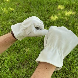 Handcrafted Real Leather Bushcraft Biker Gloves Rancher Gloves for Motorbike and Motorcycle Gloves Genuine Leather Hunting White Gloves