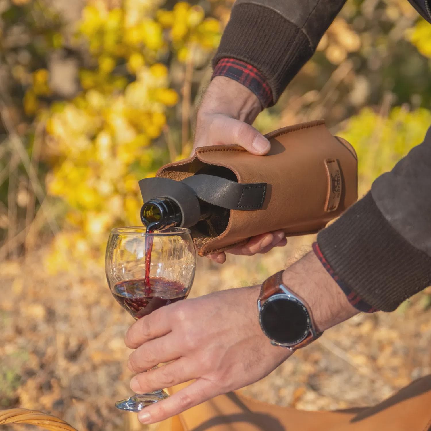 Leather Wine Carrier Bottle Holder Handmade Wine Tote