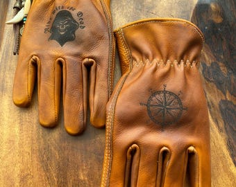 Ride With the Dead Leather Gloves - biker gloves