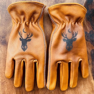 Handmade Cowhide Leather Bushcraft Gloves
