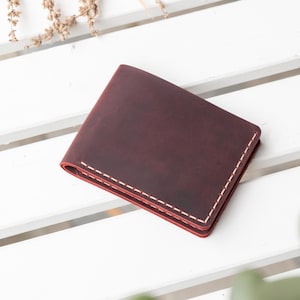 Cartera de cuero de primera calidad Cartera delgada y elegante para hombres Idea de regalo elegante y retro para padrinos de boda Personalizada