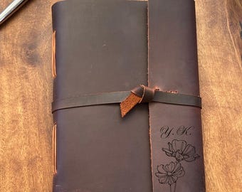 Ręcznie robiony skórzany dziennik, rustykalny notatnik w stylu vintage, spersonalizowany prezent dla pisarzy