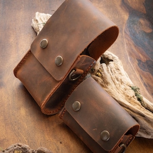 Handmade Leather Spice and Oil Bottle Bag Set for Camping