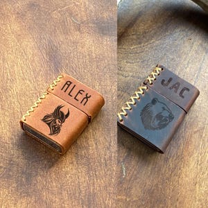 Custodia Zippo in pelle fatta a mano di alta qualità, porta accendino in pelle vintage, regalo personalizzato, custodia in pelle personalizzata per uomo, custodia Zippo in pelle senza tempo