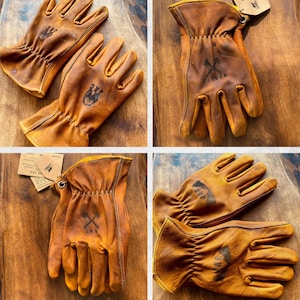 Handcrafted Real Leather Bushcraft Biker Gloves Perfect for Outdoor and Riding Fireproof Gloves Genuine Leather Durable Crud Gjöra Gloves