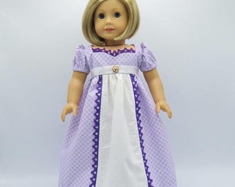 Lavender Regency Doll Dress: 18 Inch Doll Clothes