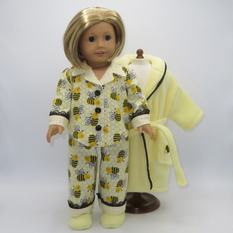 Yellow Fuzzy Robe fits American Girl 18 inch doll clothes