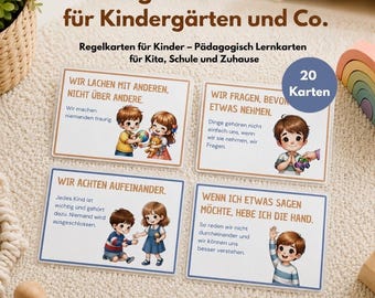 Kindergarten Rules | Rule Cards | PDF Template | Daycare | Educators | Rules