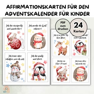 Advent Calendar | 24 Affirmation Cards for the Children&#39;s Advent Calendar. For Families or Kindergarten | PDF |