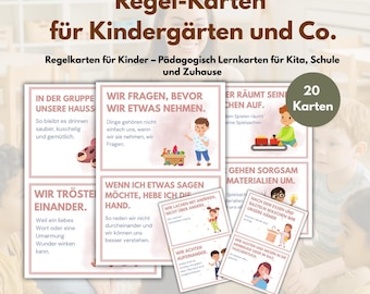 Kindergarten Rules | Rule Cards | PDF Template | Daycare | Educators | Rules
