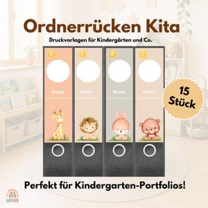 Kindergarten Portfolio Ordnerrücken | Ordneretiketten | Vorlagen für Erzieher und Kindertagespflege | Kita