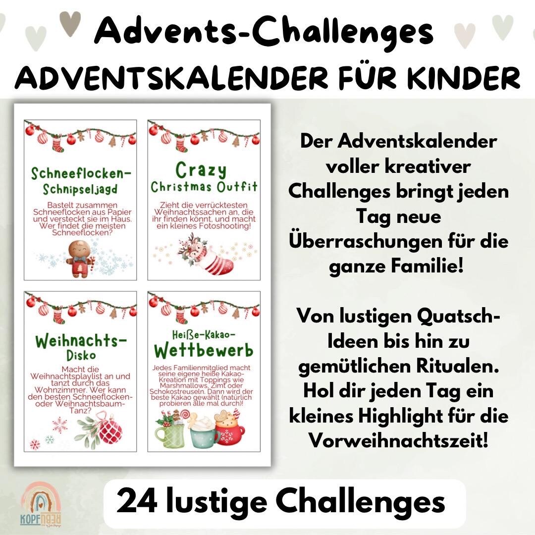 Challenge Adventskalender Täglich 24 lustige Karten für den