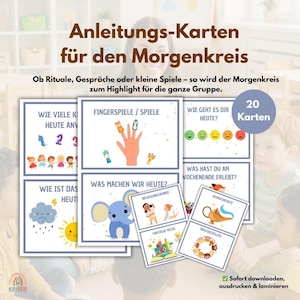 Kindergarten Morning Circle Cards | Morning Circle | PDF Template | Daycare | Educator |