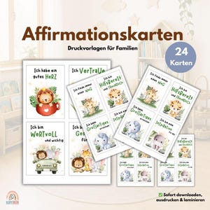 24 Affirmationskarten für Kinder . Für Familien oder Kindergarten l PDF |