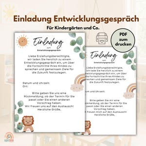 Kindergarten Entwicklungsgespräch Einladung für Eltern | PDF Vorlage | Kita
