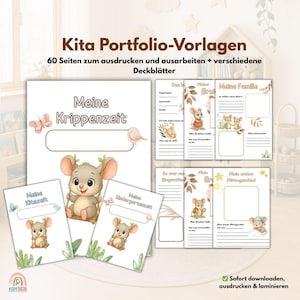 Kindergarten / Nursery Portfolio Templates Mouse | Templates for Educators and Child Daycare