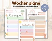 Kindergarten Wochenplan für Erzieher | 3 Stück