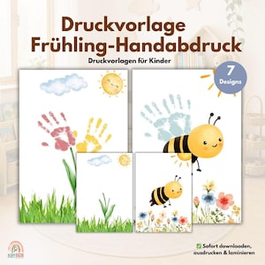 Handprint | PDF Template | Kindergarten | Spring | Daycare | Craft Template | Coloring Page | Children