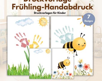 Handprint | PDF Template | Kindergarten | Spring | Daycare | Craft Template | Coloring Page | Children