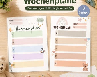 Kindergarten weekly schedule for educators | 3 pieces