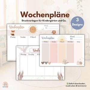 Kindergarten weekly schedule for educators | 3 pieces image 1