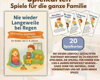 20 Spielkarten für den Kindergarten zum Ausdrucken | PDF Download | Kita | Vorlagen | Spiel | Kartenspiel für Kinder