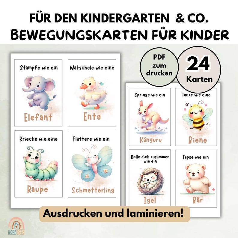 24 movement cards for children. For families or kindergartens | PDF | image 2