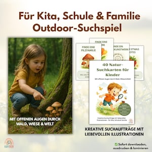 40 Such-Spielkarten für Kinder zum Ausdrucken | PDF Download | Vorlagen | Spiel | Kartenspiel für Kinder | Outdoor-Spiel