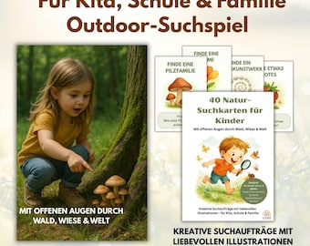 40 tarjetas imprimibles para juegos de búsqueda para niños | Descarga en PDF | Plantillas | Juego | Juego de cartas para niños | Juego al aire libre
