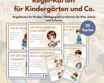 Kindergarten Rules | Rule Cards | PDF Template | Daycare | Educators | Rules