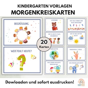 Cartes du cercle du matin de la maternelle | Cercle du matin | Modèle PDF | Garderie | Éducateur|