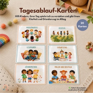 Schemakort för dagis | Daglig rutin | PDF-mall | Daghem | Pedagog | Rutinkort |