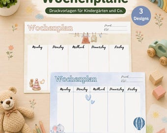 Kindergarten weekly schedule for educators | 4 pieces