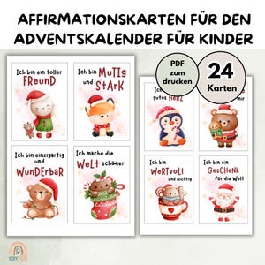 Advent Calendar | 24 Affirmation Cards for the Children&#39;s Advent Calendar. For Families or Kindergarten | PDF |