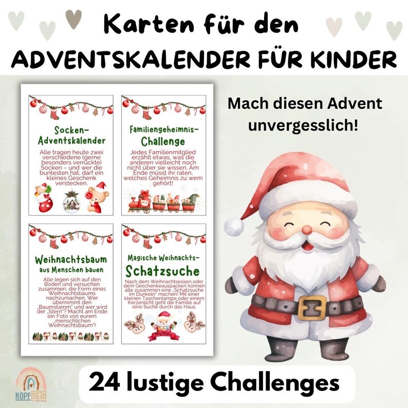 Challenge Adventskalender Täglich 24 lustige Karten für den