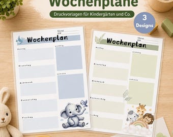 Kindergarten weekly schedule for educators | 3 pieces