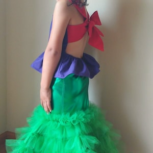 Déguisement de petite sirène, jupe queue de princesse, tenue de sirène d&#39;Halloween pour fille, tenue d&#39;anniversaire pour bébé, tenue de reconstitution historique