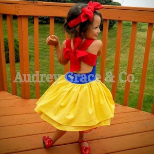 Girls Snow White Costume, Girls Princess Halloween Costume, Fancy Princess Dress, Girl Birthday Party Dress, Princess Play Dress, Baby Dress