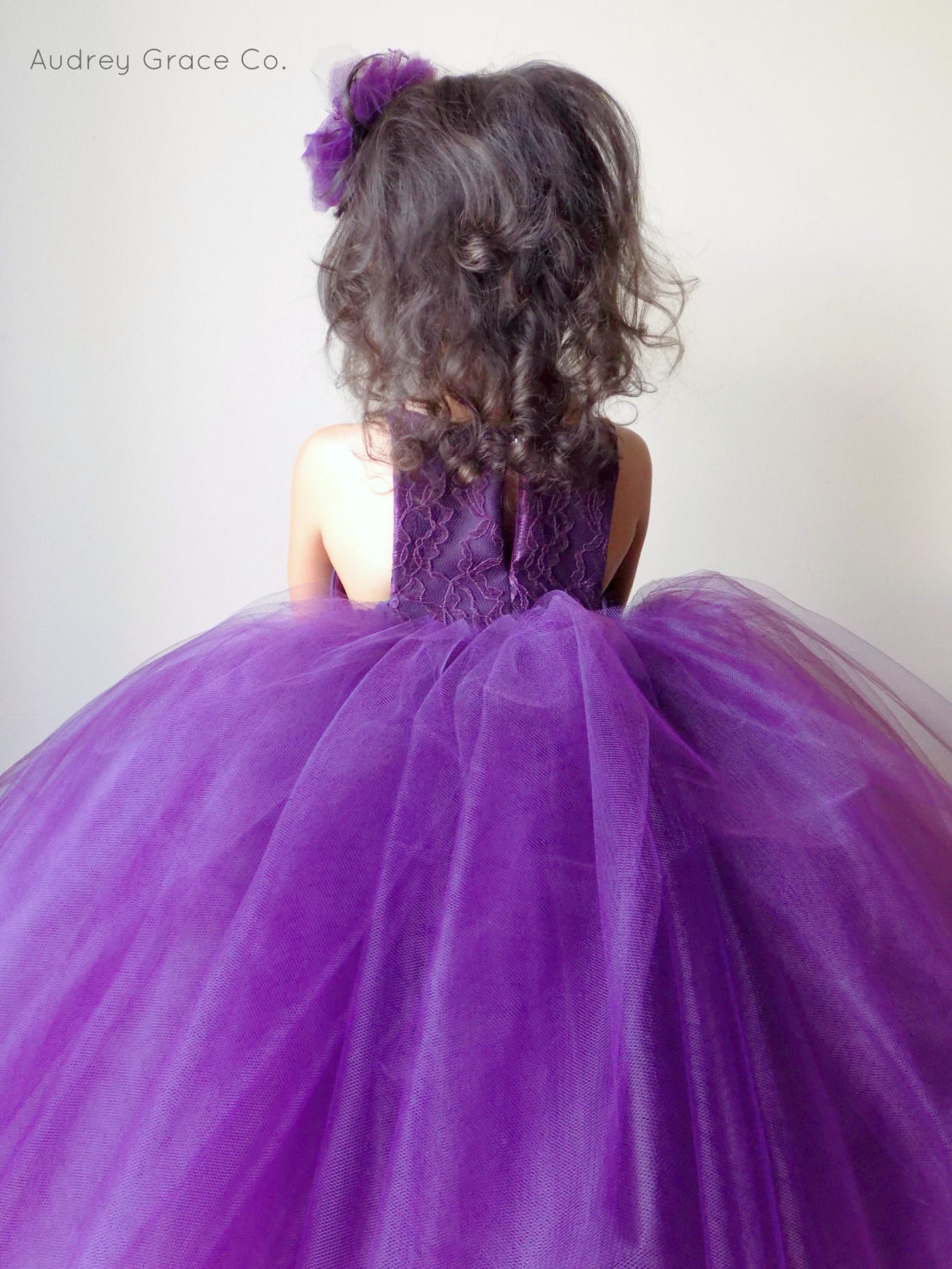 Tulle Eggplant Flower Girl Dress Dark Purple Vintage Inspired Etsy