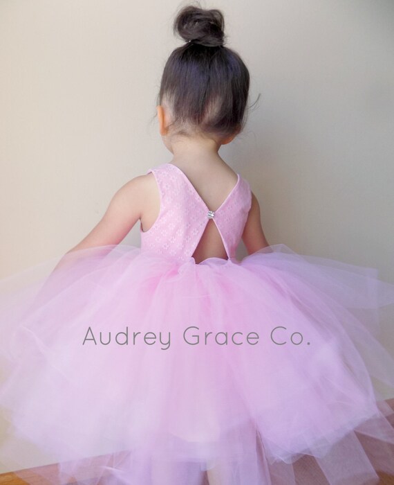 Baby Toddler Pink Tulle Dress, Girls Tutu Dress, Pink Lace Girls Dress, Pink Tutu Tulle Dress,  Pink Birthday Dress, Pink Flower Girl